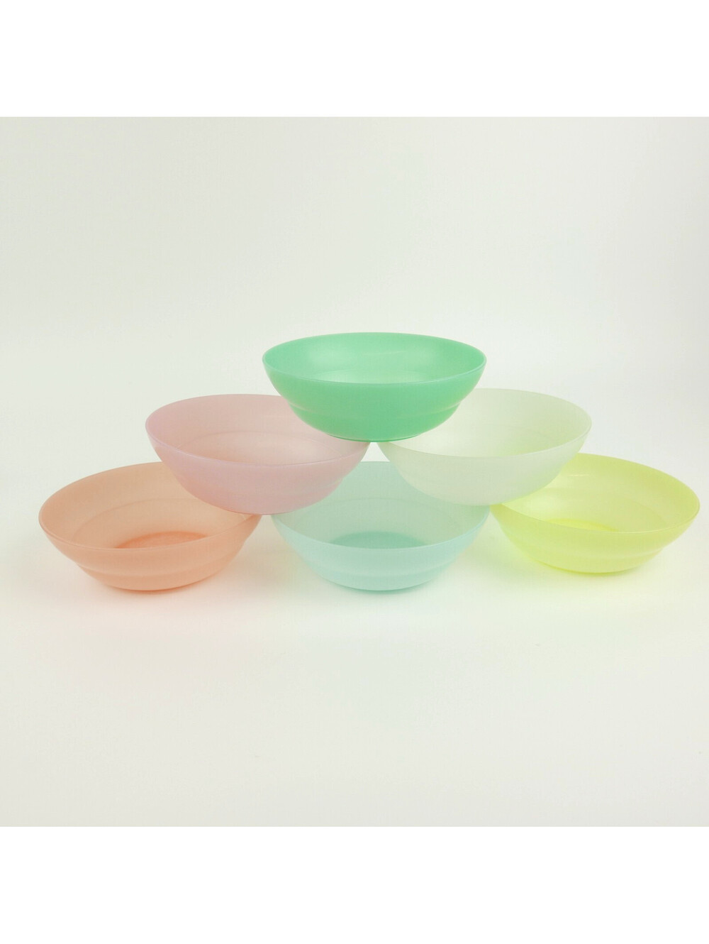 Vintage Tupperware 154 Pastel Bowls Set of 6 Cereal Dessert Fruit Snack USA 4"